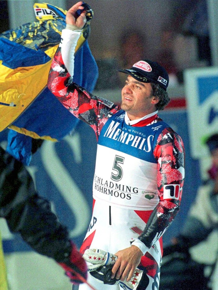 Alberto Tomba, erster Sieger des Nighrace 1997.