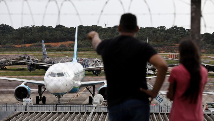 This plane was used to deport illegal migrants from Brazil. 