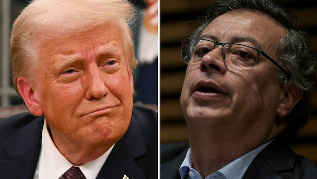Von links: US-Präsident Donald Trump und der kolumbianische Präsident Gustavo Petro