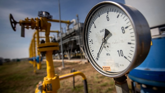 A gas compressor station on the Slovakian-Ukrainian border