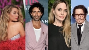 Blake Lively, Justin Baldoni, Angelina Jolie und Johnny Depp sind nur ein paar Beispiele für Filmpaare, die sich hinter der Kamera nicht ausstehen konnten.  (Bild: krone.tv)