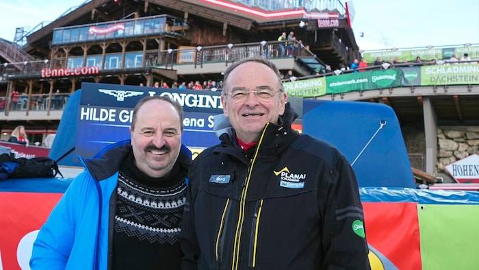 Star-Koch Johann Lafer und Planai-Bahnenchef Georg Bliem.