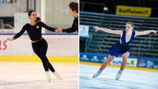 Sophia Schaller (li.) tritt im Paarlauf mit Livio Mayr an, Schwester Flora im Einzel. (Bild: Andreas Tröster/Skate Austria)