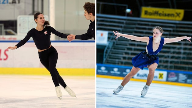 Sophia Schaller (left) competes in pairs with Livio Mayr, sister Flora in singles. (Bild: Andreas Tröster/Skate Austria)