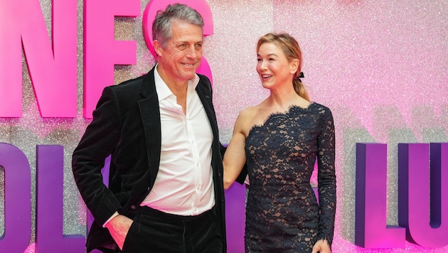 Hugh Grant and Renee Zellweger at the "Bridget Jones: Mad About the Boy" premiere in Paris. (Bild: AP/Lewis Joly)