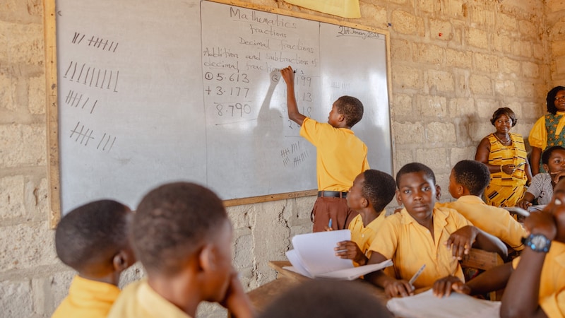 Mathematics lessons at one of the schools supported by the Styrians (Bild: Technopark Raaba)