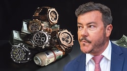 In einem Geheimlager soll René Benko Wertvolles vor dem Masseverwalter versteckt haben. (Bild: Krone KREATIV/Audemars Piguet, APA/picturedesk, stock.adobe)