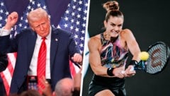 Weilte zuletzt bei Donald Trumps Amtseinführungsfeier: Maria Sakkari. (Bild: Krone KREATIV/AFP, Upper Austria Ladies Linz/Alex Scheuber)