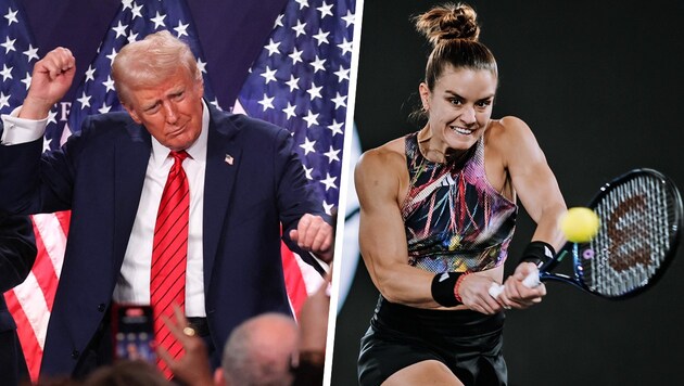 Last seen at Donald Trump's inauguration ceremony: Maria Sakkari. (Bild: Krone KREATIV/AFP, Upper Austria Ladies Linz/Alex Scheuber)