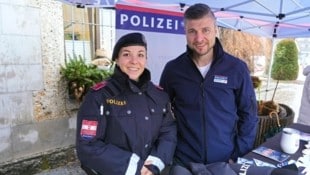 Reinfried Herbst mit einer Kollegin beim Recruiting in Schladming (Bild: Pail Sepp)