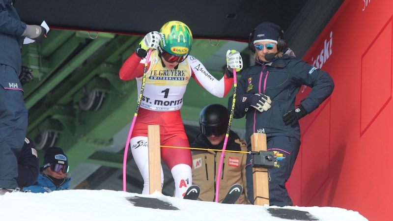 Victoria Olivier had only competed in her very first European Cup downhill in December. (Bild: Peter Weihs/Kronenzeitung)