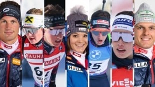 Sie vertreten Salzburg bei der EM: Oliver Lienbacher, Lea Rothschopf, Fabian Müllauer, Kristina Oberthaler, Fredrik Mühlbacher, Anna Andexer und Lukas Haslinger. (Bild: Gepa Pictures)