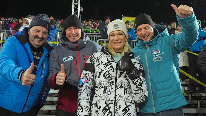 Johann Lafer (li.) und Maria Riesch (2. v. re.) feierten (Bild: Pail Sepp)