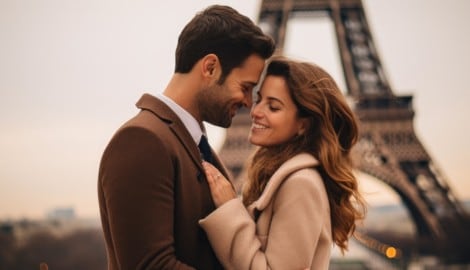 Ein romantisches Date vor dem Eiffelturm in Paris? Gar nicht so unwahrscheinlich! (Bild: stock.adobe.com/thejokercze - stock.adobe.com)