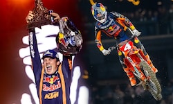 Der Gewinn der Rallye Dakar (li.), Siege in der AMA-Supercross-Championship (re.) in den USA: ...