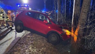Die Feuerwehr musste das Auto absichern und bergen.