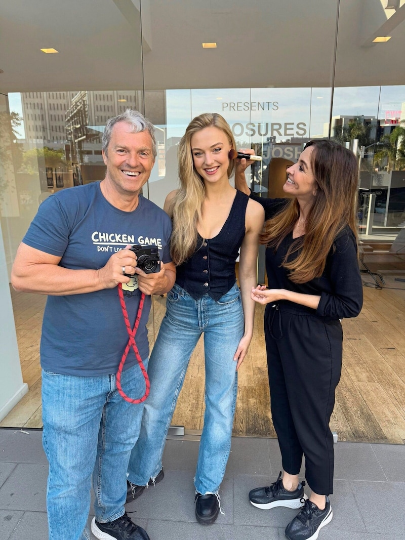 Manfred und Nelly Baumann, das dynamisch Duo aus Österreich, mit Lilly Krug in Los Angeles. (Bild: Manfred Baumann)