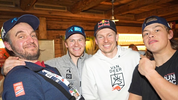 Alexander Steen Olsen, Henrik Kristoffersen und Timon Haugan (v. r.)