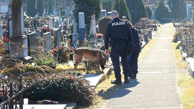 The dramatic scenes took place at the Leonhard cemetery in Graz. (Bild: Jauschowetz Christian)