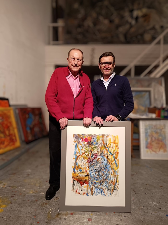 Feierlichen Übergabe des Gemäldes „Mai Wolf“ in Attersees Atelier an den Wiener Internisten Dr. ...