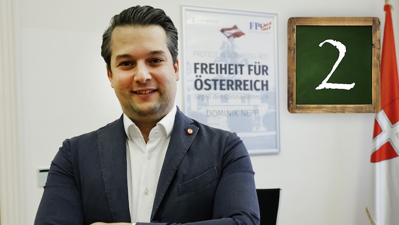 FPÖ-Chef Dominik Nepp (Bild: Krone KREATIV/Klemens Groh)