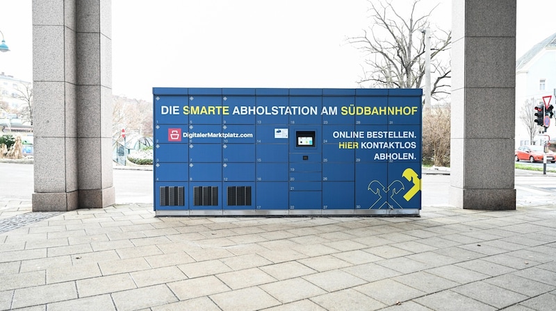 Der „Digitale Marktplatz“-Container (o.) beim Südbahnhofmarkt ist bereits entfernt worden. (Bild: Wenzel Markus)