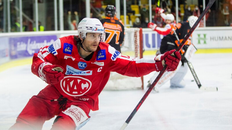 Ganahl scorte als KAC-Kapitän einst gegen die 99ers (Bild: GEPA/GEPA pictures)