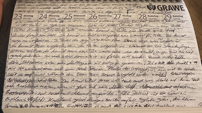 Florian Apler wrote his first notes on a desk calendar.