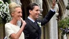 Prinzessin Maria-Laura von Belgien (R) und William Isvy  (Bild: APA/Philippe REYNAERS / BELGA / AFP)