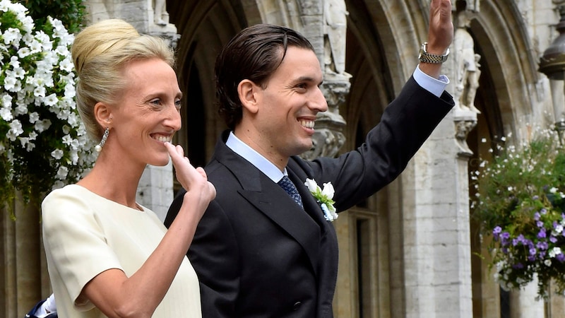 Prinzessin Maria-Laura von Belgien (R) und William Isvy  (Bild: Philippe REYNAERS / BELGA / AFP)