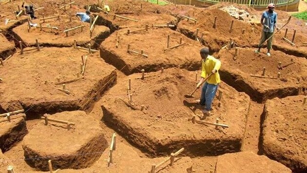 Construction of the neighborhood house in Kigali (Rwanda) (Bild: Florence Prudhomme)