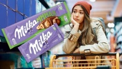 Statt 100 nur noch 90 Gramm, statt 300 nur noch 270 – Milka-Schoko-Tafeln sind ein aktuelles Beispiel für „Shrinkflation. (Bild: Krone KREATIV/Mondelez, stock.adobe.com)