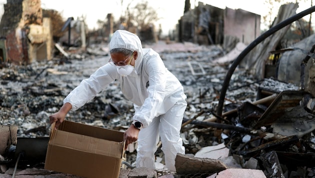 Together, two fires have destroyed more than 16,200 buildings and devastated an area of more than 150 square kilometers since the beginning of January. (Bild: 2025 Getty Images, AFP )