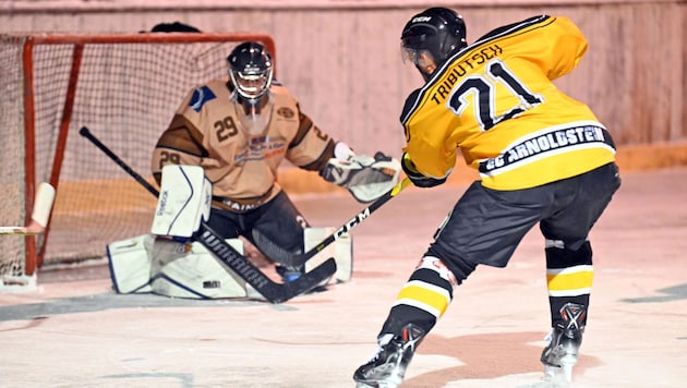 Arnoldstein's Andreas Tributsch played against Kellerberg until after midnight. (Bild: Sobe Hermann/Ersteller : Hermann Sobe , 9232 Rosegg, Urheberrecht , Credit -Photo by Medienservice HS H.Sobe)