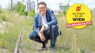 Wiens Klimastadtrat Jürgen Czernohorszky (SPÖ) bleibt dabei: Wien ist bis 2040 klimaneutral. (Bild: Krone KREATIV/PID/Martina Votava)