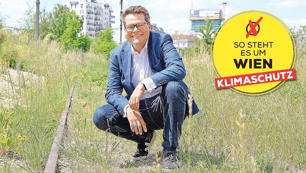 Wiens Klimastadtrat Jürgen Czernohorszky (SPÖ) bleibt dabei: Wien ist bis 2040 klimaneutral. (Bild: Krone KREATIV/PID/Martina Votava)