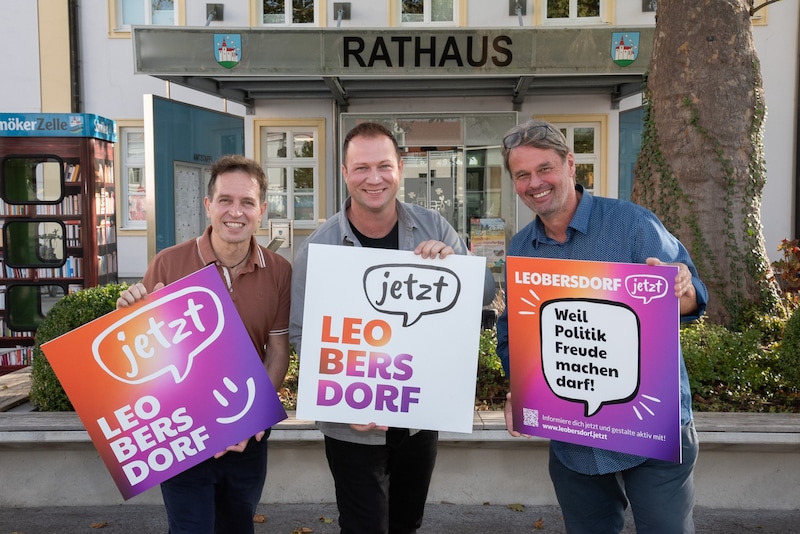 Harald Sorger, Reinhard Dungel and Christian Husar in October at the founding of their new party "Leobersdorf Jetzt". (Bild: Doris_SEEBACHER)