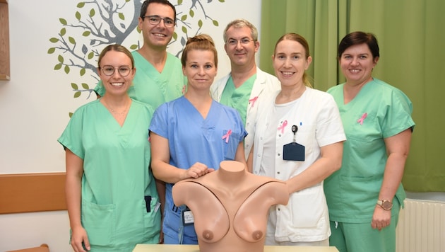 Freude beim Team für Frauenheilkunde und Geburts- hilfe im Horner Spital mit Leiter Catalin Esanu (Mitte hinten). (Bild: LK Horn)