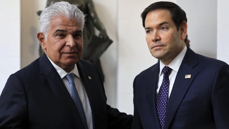 Panama Präsident Jose Raul Mulino und US-Außenminister Marco Rubio (Bild: Panama Präsident Jose Raul Mulino )