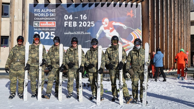 Die Soldaten in Saalbach. (Bild: Wolfgang Riedlsperger)