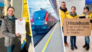 Die ÖVP-Gramatneusiedl schickte 500 Unterschriften und einen Protestbrief an die ÖBB, um Verbesserungen für die Pendler zu erreichen. (Bild: Krone KREATIV/ÖVP Gramatneusiedl, Doris Seebacher)