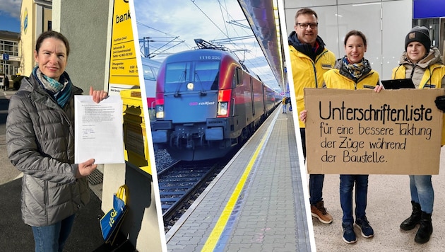 The ÖVP-Gramatneusiedl sent 500 signatures and a letter of protest to ÖBB in order to achieve improvements for commuters. (Bild: Krone KREATIV/ÖVP Gramatneusiedl, Doris Seebacher)