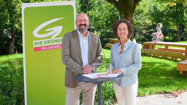 The Green Party's Bernie Weber (pictured with party leader Eva Hammerer) wants to put an end to the disputes in Altach. (Bild: Grüne Vorarlberg)