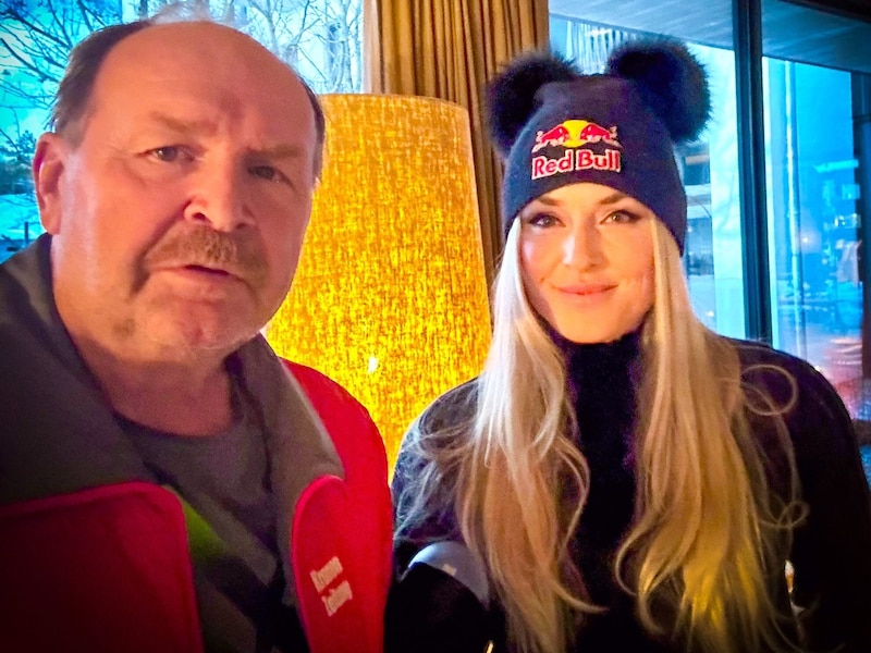 „Krone“-Fotograf Sepp Pail mit Lindsey Vonn (Bild: Sepp Pail)