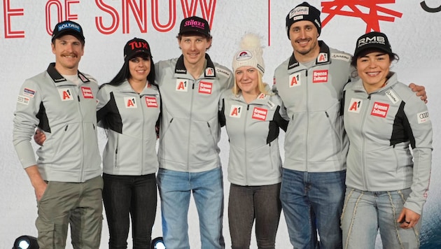 Österreichs Team für den Start: Gstrein, Brunner, Raschner, Truppe, Brennsteiner und Scheib (v. li.). (Bild: Pail Sepp)