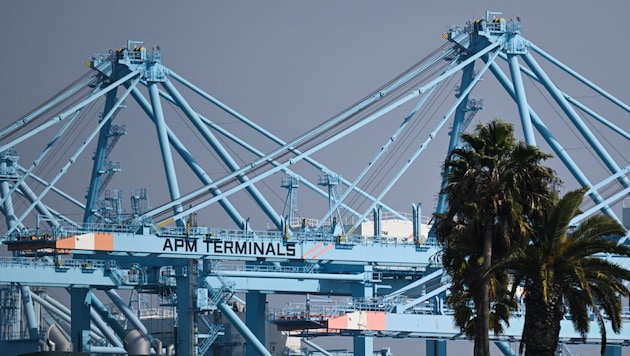 Schiffscontainer in Los Angeles (Bild: AFP/Patrick T. Fallon)