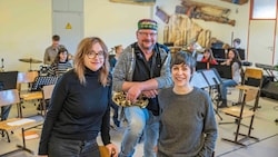Autorin Angelika Reitzer, Archie Hochörtler und Komponistin Laura Winkler