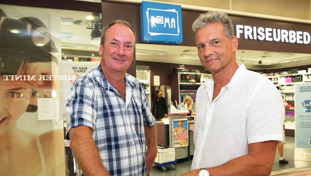 Die langjährigen RoMa-Eigentümer Robert Maurer (rechts) und Kommerzialrat Peter Mayer haben jetzt einen guten Schnitt gemacht. (Bild: Andreas Lepsi / LEPSIFOTO / Austria)