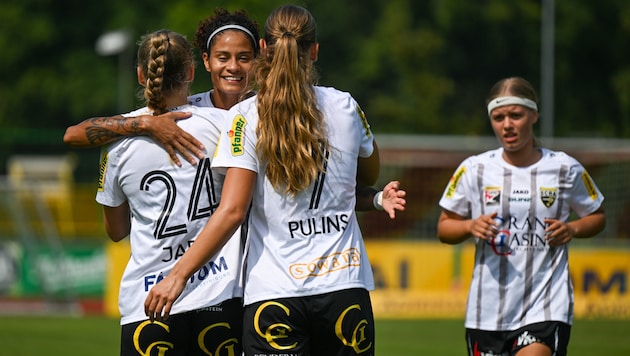 Isabella Jaron, Jassie Vasconcelos, Brigitta Pulins und Maria Olsen (v. l.). (Bild: GEPA pictures)