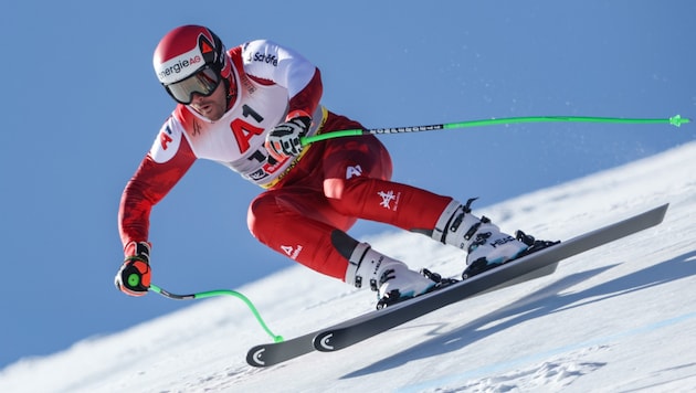 Vincent Kriechmayr rehearsed the real thing straight after his return and showed off in the first downhill training. (Bild: GEPA)